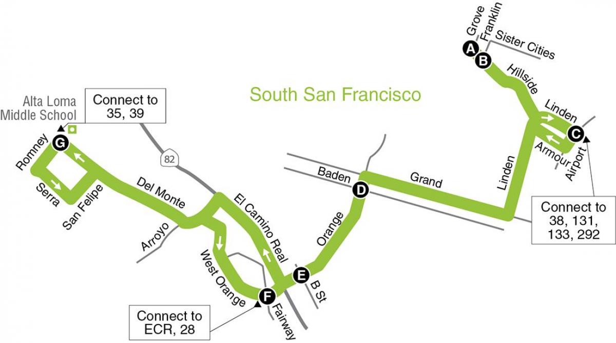 Žemėlapis San Francisko pradinės mokyklos