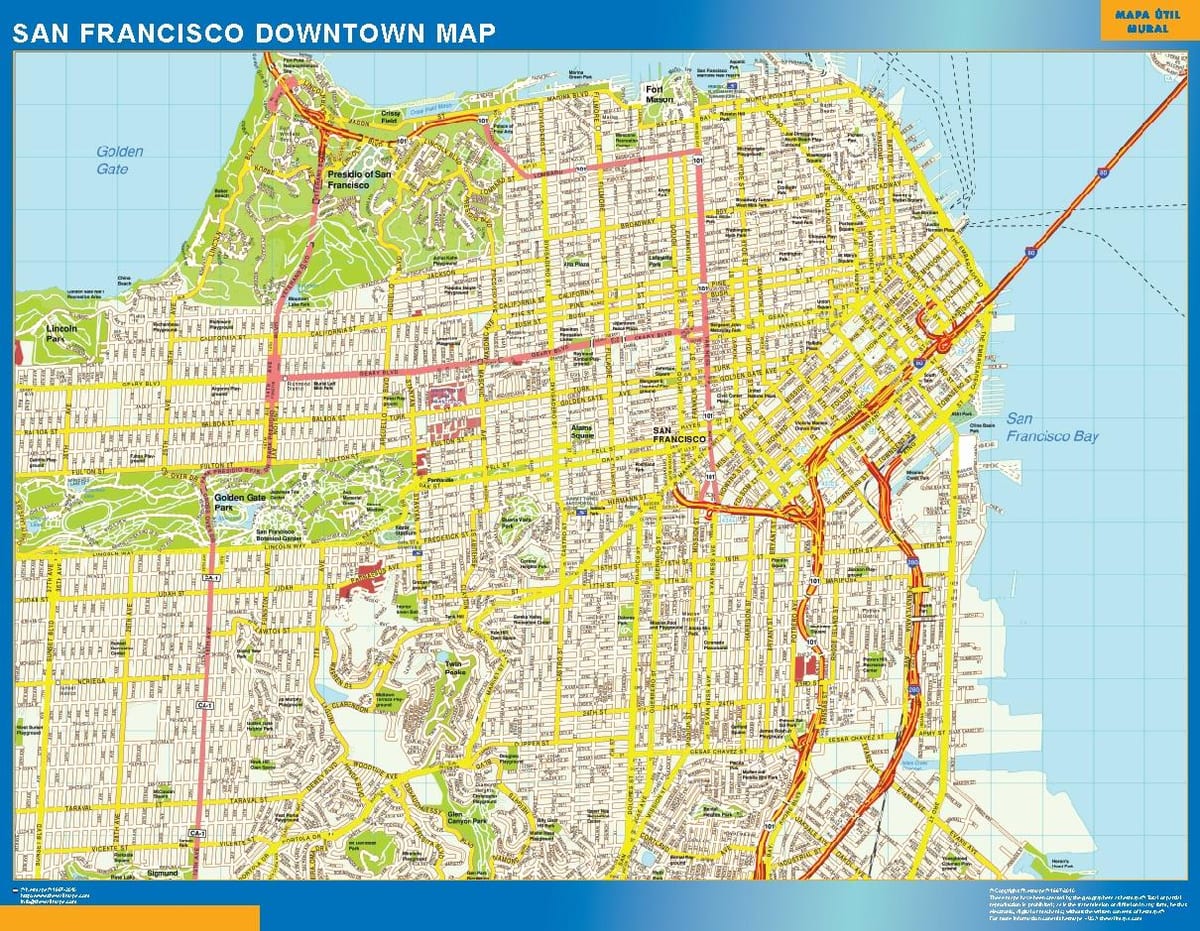 Žemėlapis San Francisko sienos