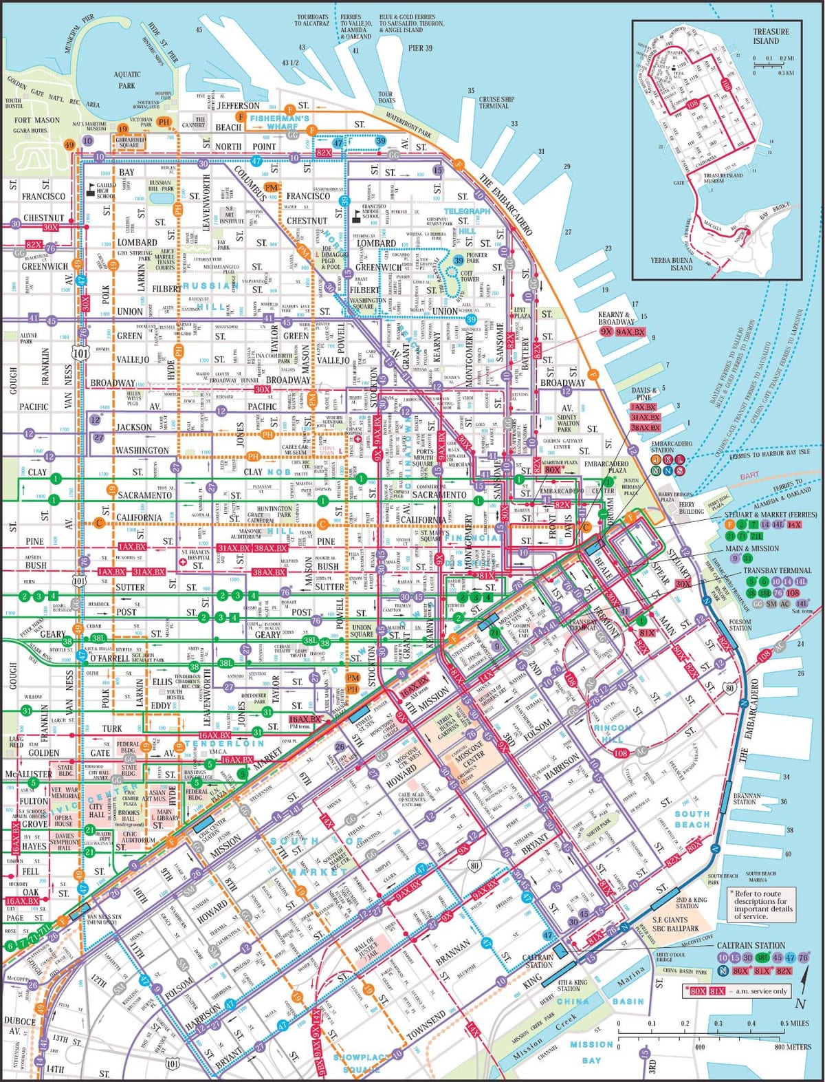 San Francisko viešojo transporto žemėlapis