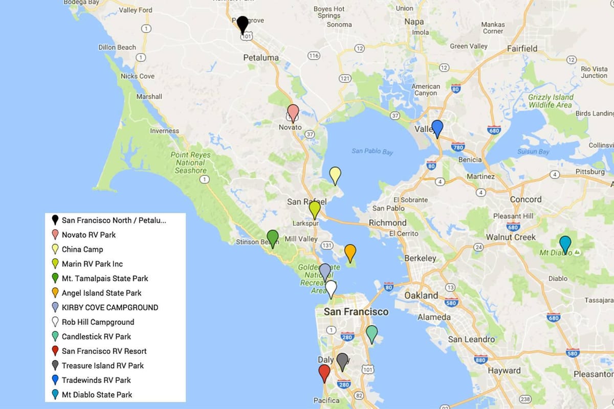Žemėlapis San Francisko turi pamatyti