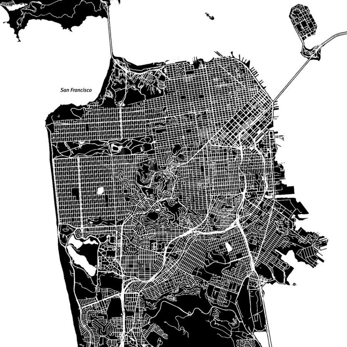 Žemėlapis San Francisko vektorius