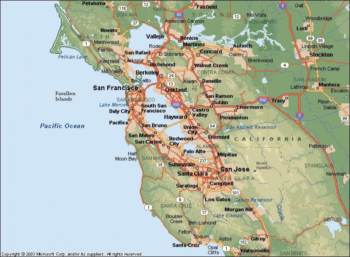SF bay žemėlapyje