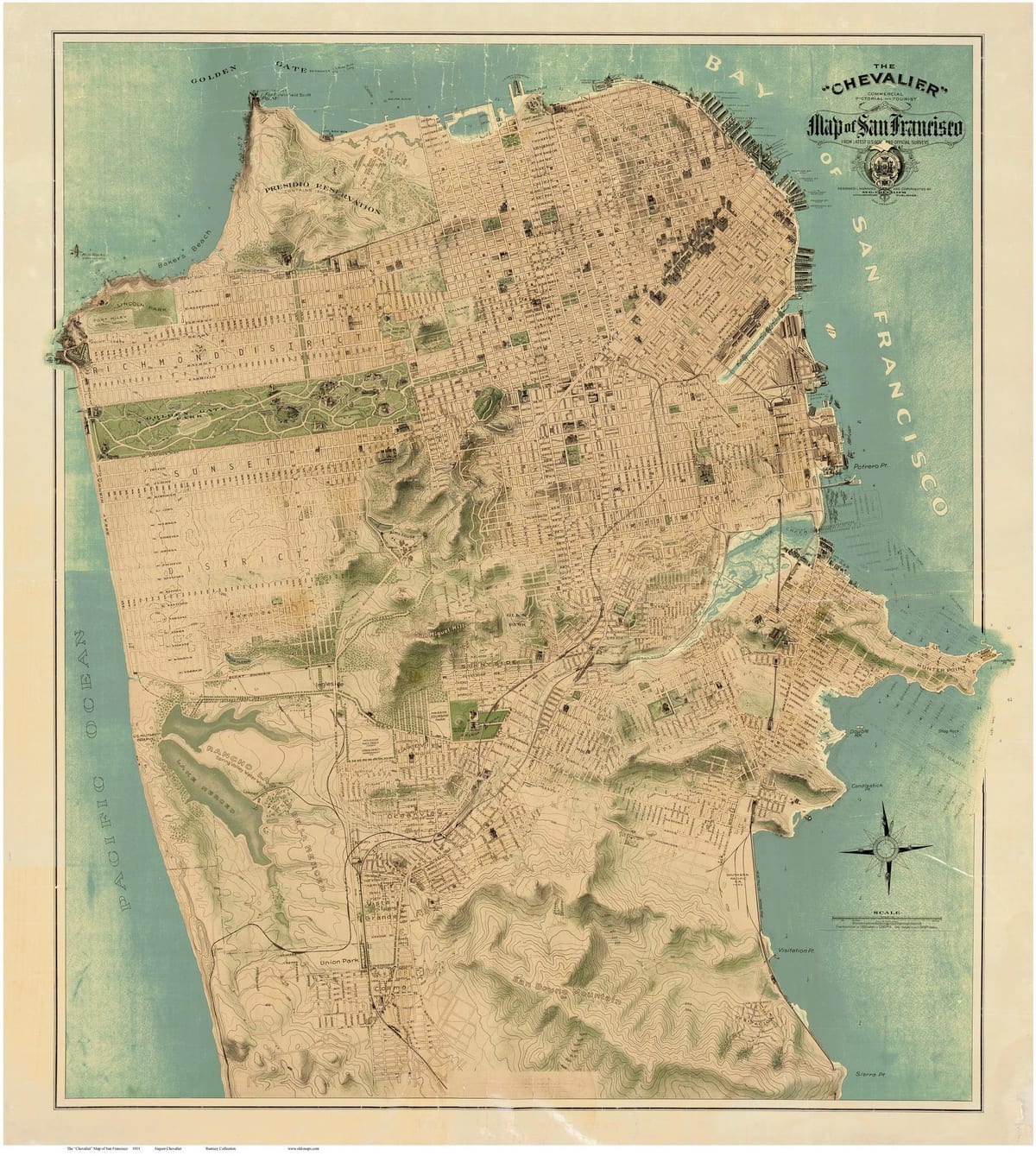 Žemėlapis senasis San Francisco 