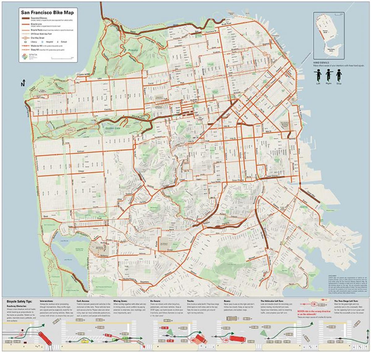 San Francisko dviračių žemėlapis