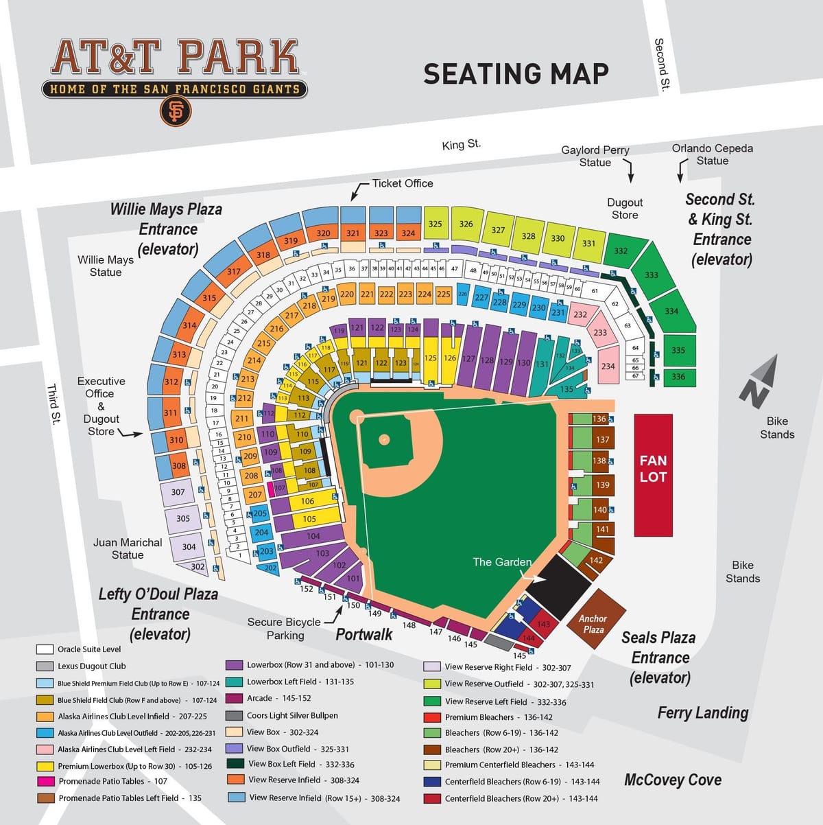 San Francisco giants stadium žemėlapyje