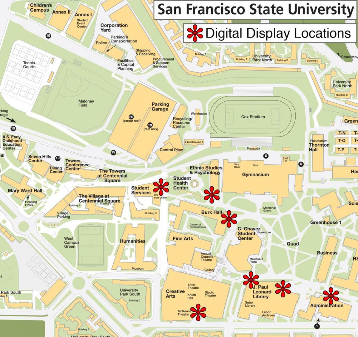San Francisco state university žemėlapyje