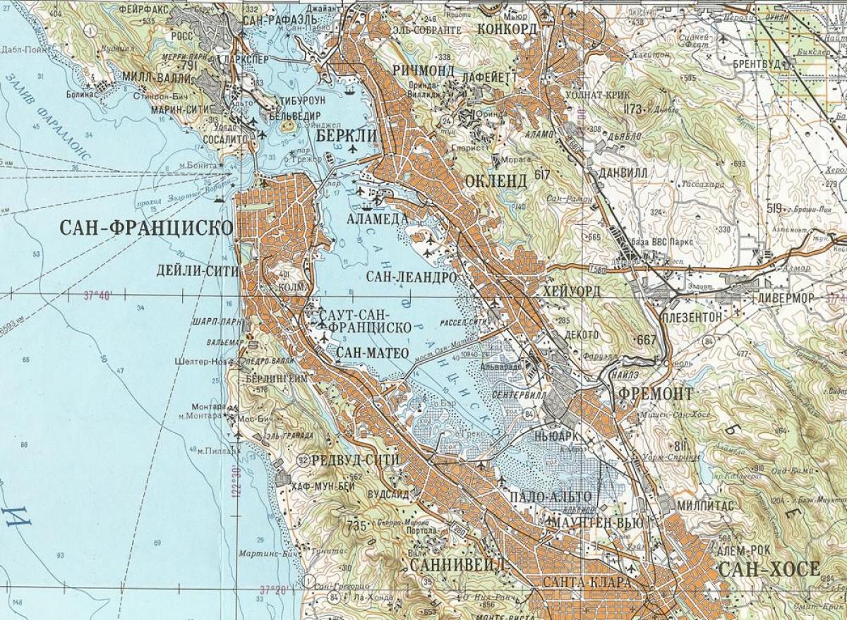 Žemėlapis sovietų San Francisco
