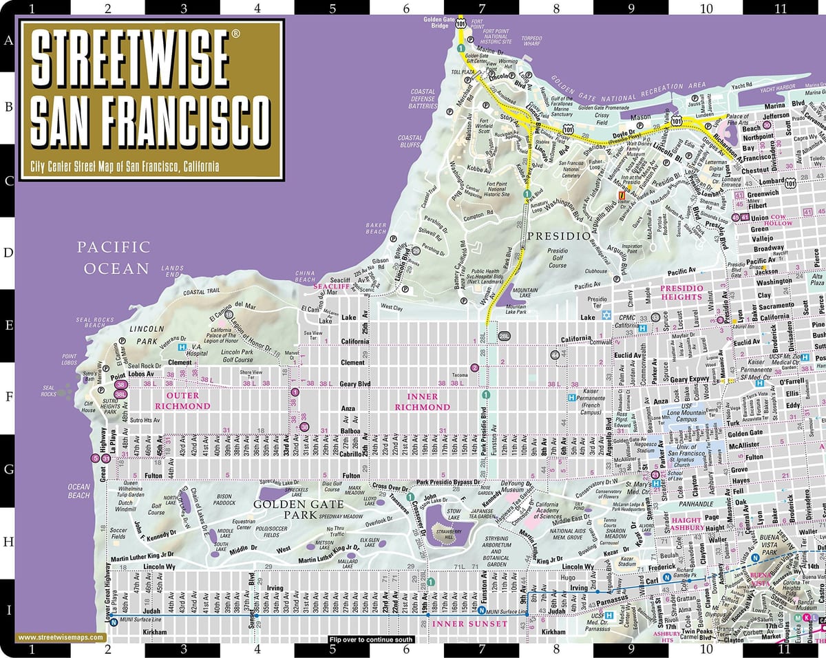 Žemėlapis streetwise San Francisco