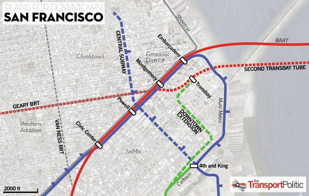 Žemėlapis transbay terminalas