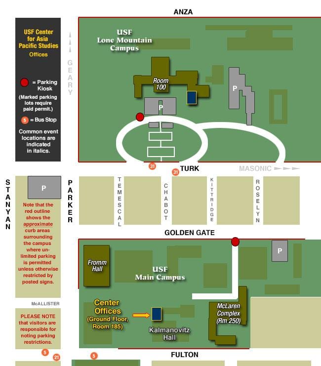 universiteto San Franciske žemėlapyje