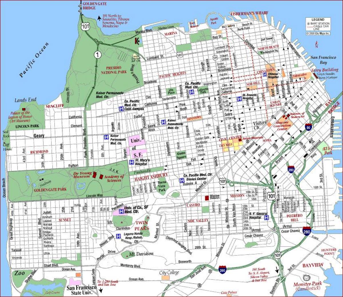 San Francisko va medicinos centras map