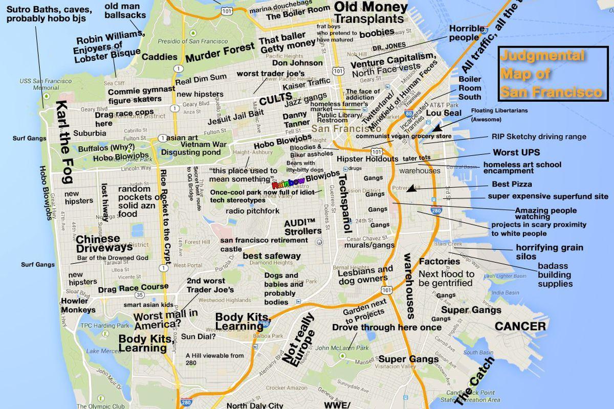 Žemėlapis vertinimais San Francisco