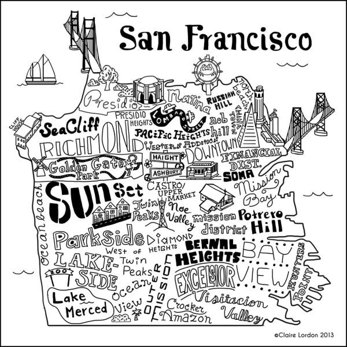 Žemėlapis parduotuvėje San Francisco