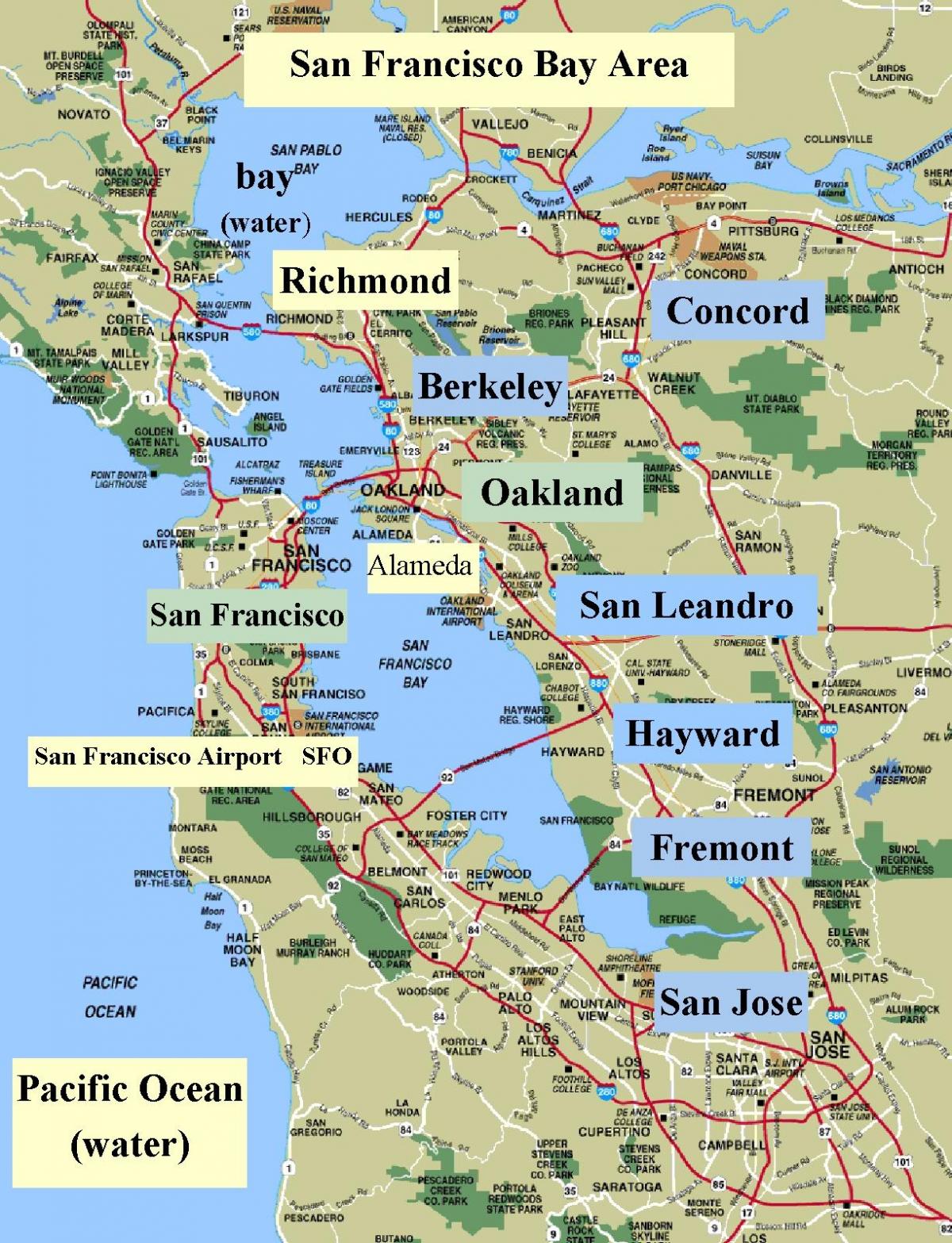žemėlapis San Franciske, kalifornijos srityje