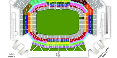 Žemėlapis "levi' s " stadiono vartų