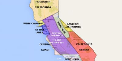 Žemėlapis šiaurės kalifornijos San Francisco