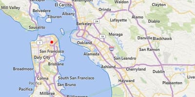 Žemėlapis kalifornijos miestai šalia San Francisco