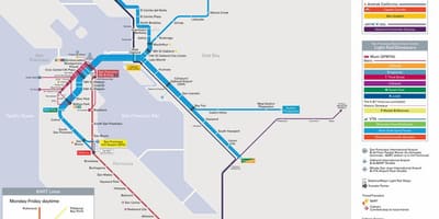 Bart stotis, San Francisko žemėlapyje