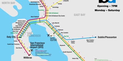 Bart sistemą San Franciske žemėlapyje