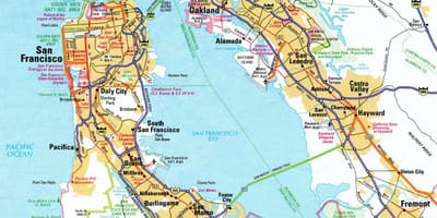 Žemėlapis bay area freeway 