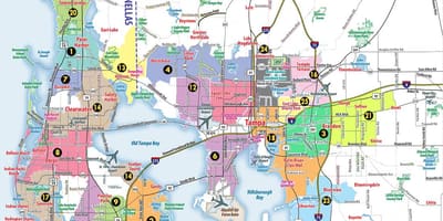San Francisko bay area pašto kodą žemėlapyje