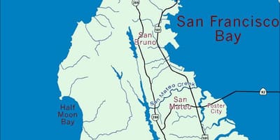 Žemėlapis bay area pusiasalyje
