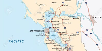 Žemėlapis bay area vektorius