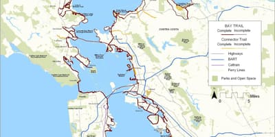San Francisco bay trail žemėlapyje
