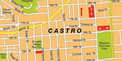 Žemėlapis San Francisko kastro