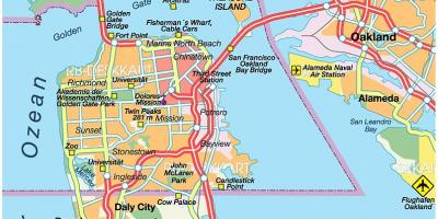 Žemėlapis east bay miestų