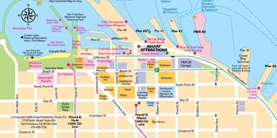 Žemėlapis žvejų prieplauka, San Franciskas