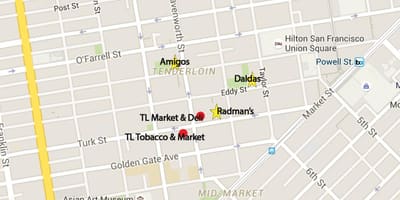 Žemėlapis išpjovos plotas, San Franciskas