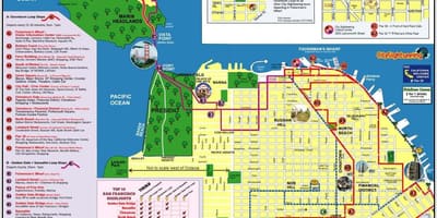 Miesto ekskursijos, San Francisko turas žemėlapyje