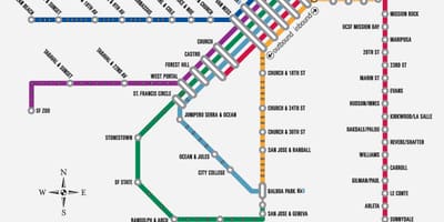 SF muni metro žemėlapis
