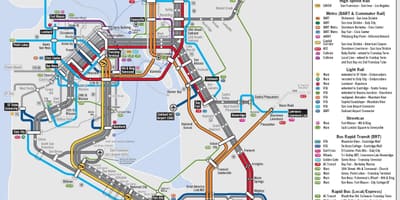San Francisko masinio tranzito žemėlapyje