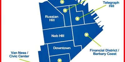 Nugarinė rajono San Franciske žemėlapyje