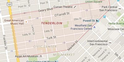 Į nugarinę San Francisko žemėlapyje