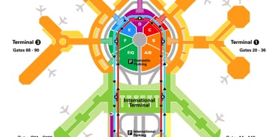 San Francisko oro uosto terminalą žemėlapyje