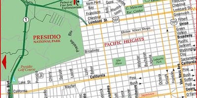 Žemėlapis pacific heights San Francisco