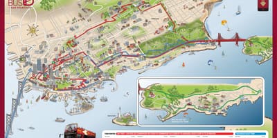 Žemėlapis raudona miesto San Francisco 