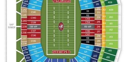 Žemėlapis San Francisco 49ers stadionas