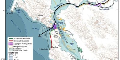 Žemėlapis San Francisko įlankos gylis