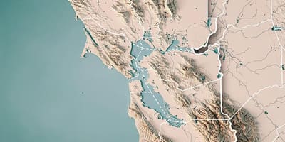 Žemėlapis San Francisco bay topografinis 