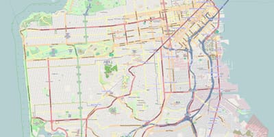 Žemėlapis San Francisko kontūro