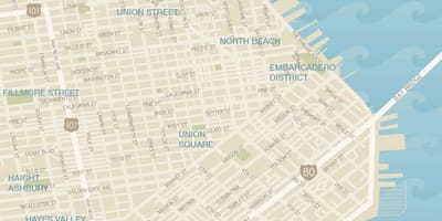 Žemėlapis San Francisko rajono drabužis