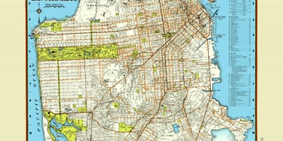 Žemėlapis San Francisko gatvės plakatas