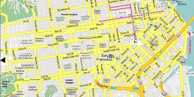 San Francisko lankytinos vietos žemėlapyje