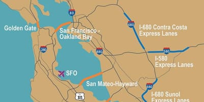 Mokamų kelių San Francisko žemėlapyje