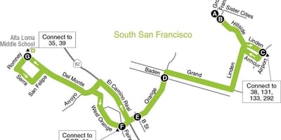 Žemėlapis San Francisko pradinės mokyklos
