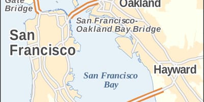 Žemėlapis San Francisko tiltų